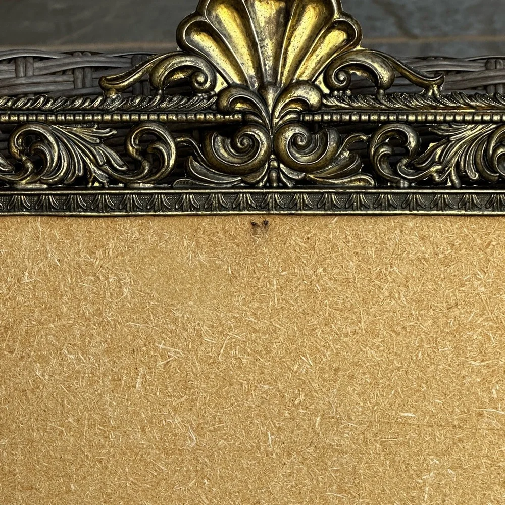 Antique brass Ornate Frame huge scroll work made Italy Picture Frame Red Velvet